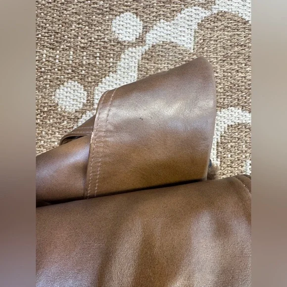 Vintage 70s Leather Trench Coat‎ Size 40R Rust Brown Belted Grais New Generation - Picture 14 of 15